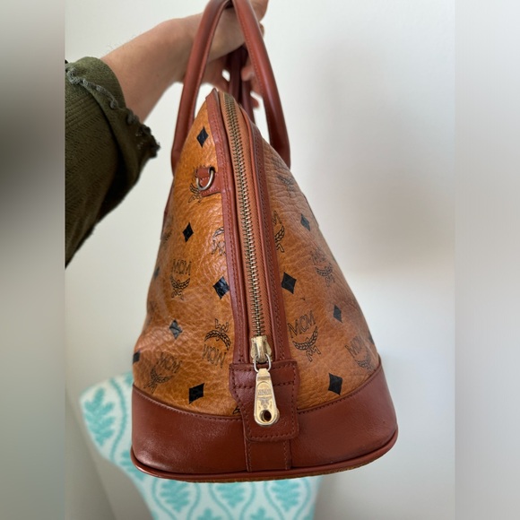MCM Visetos Heritage Dome Satchel Cognac - Picture 3 of 12